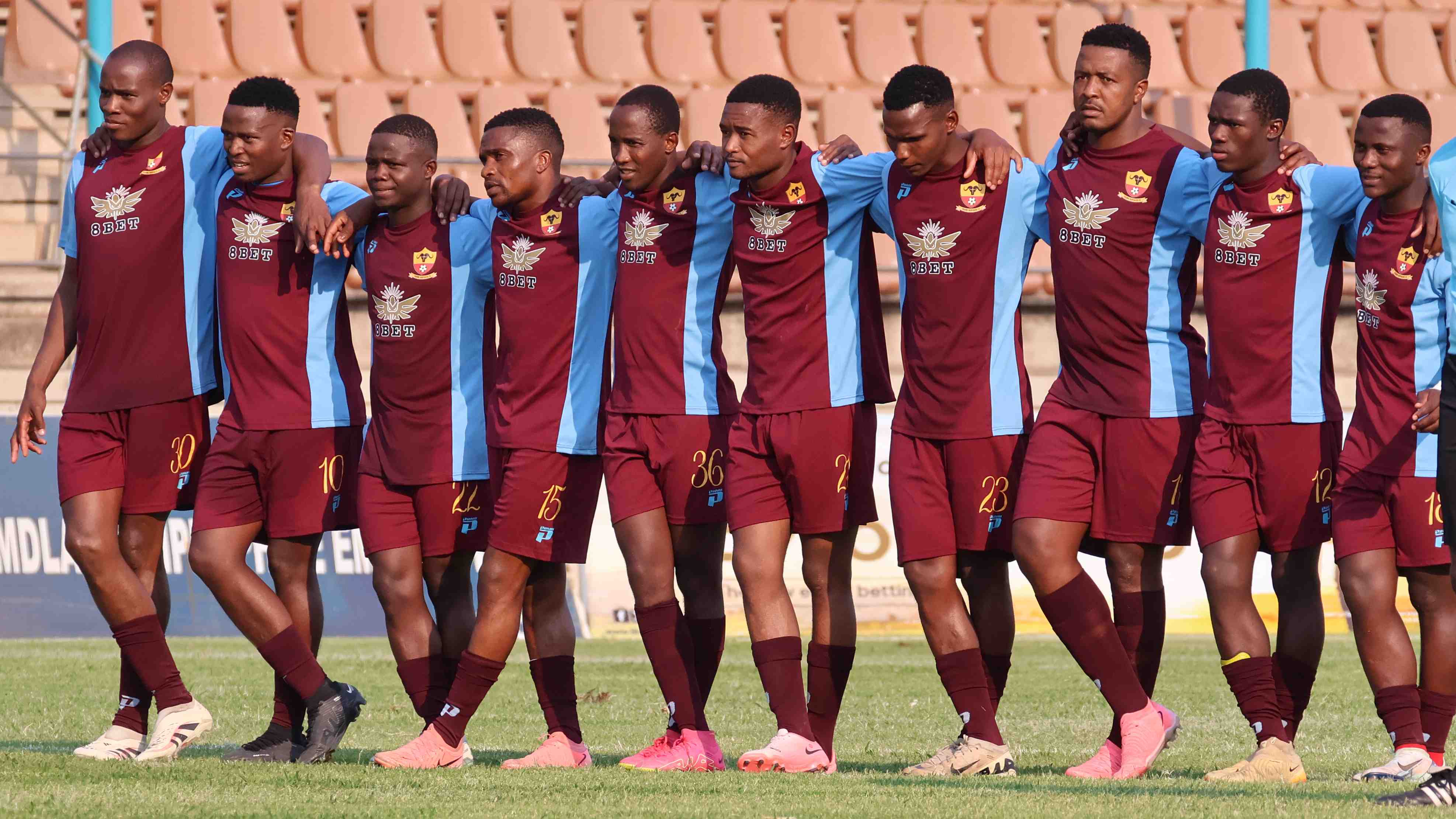 Young Buffaloes players were seen crossing their legs when a Malanti Chiefs player took a penalty, which is a common regional practice, where players believe if they collectively cross their legs, the player taking the penalty will not score. (Pic: Melusi Mkhabela)