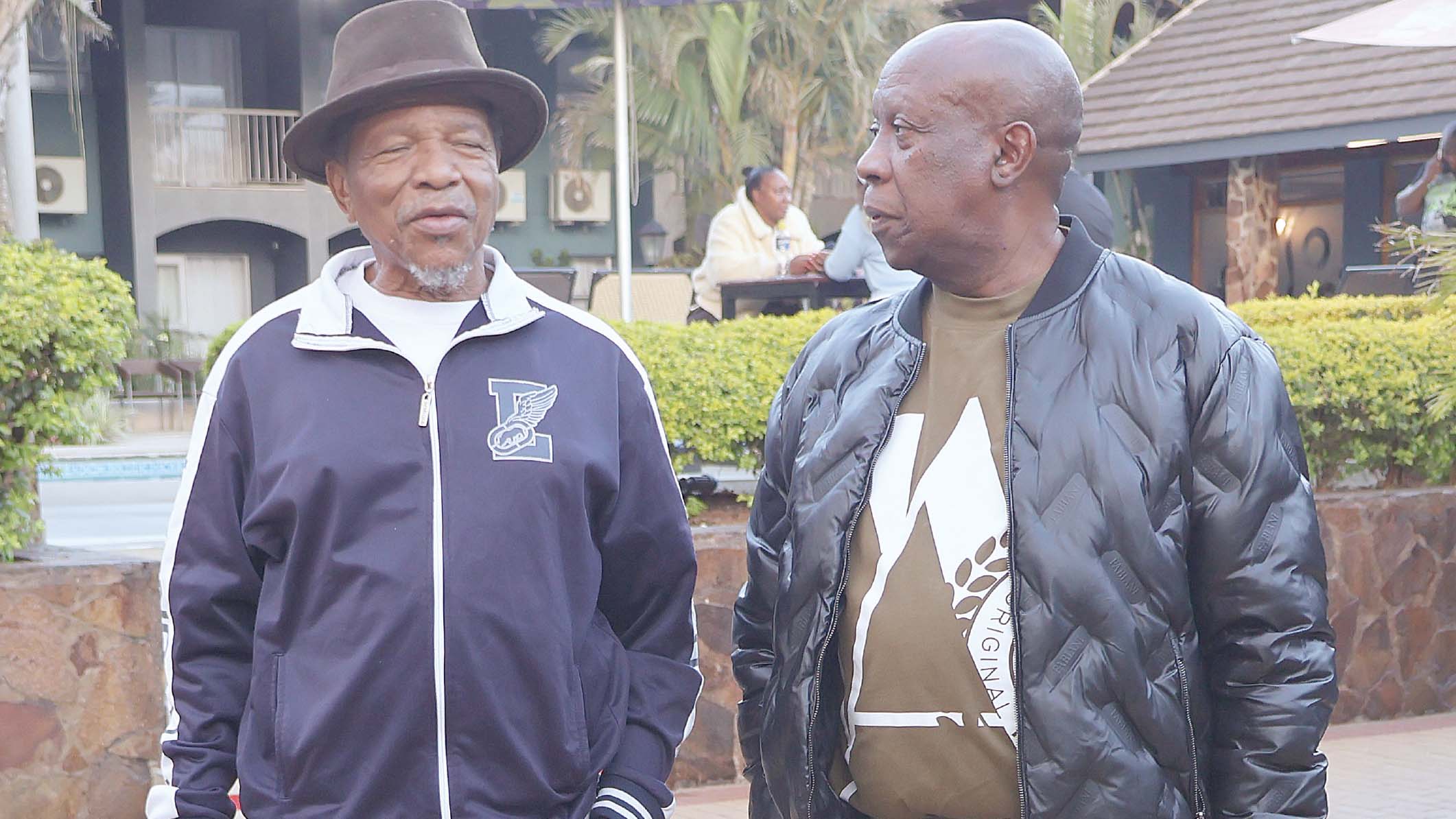 Mbabane Swallows Acting President Absalom Ngwenya (L) and Management Committee (MC) Chairman Bongani ‘AB’ Dlamini. (Pic: Nimrod Hlophe)